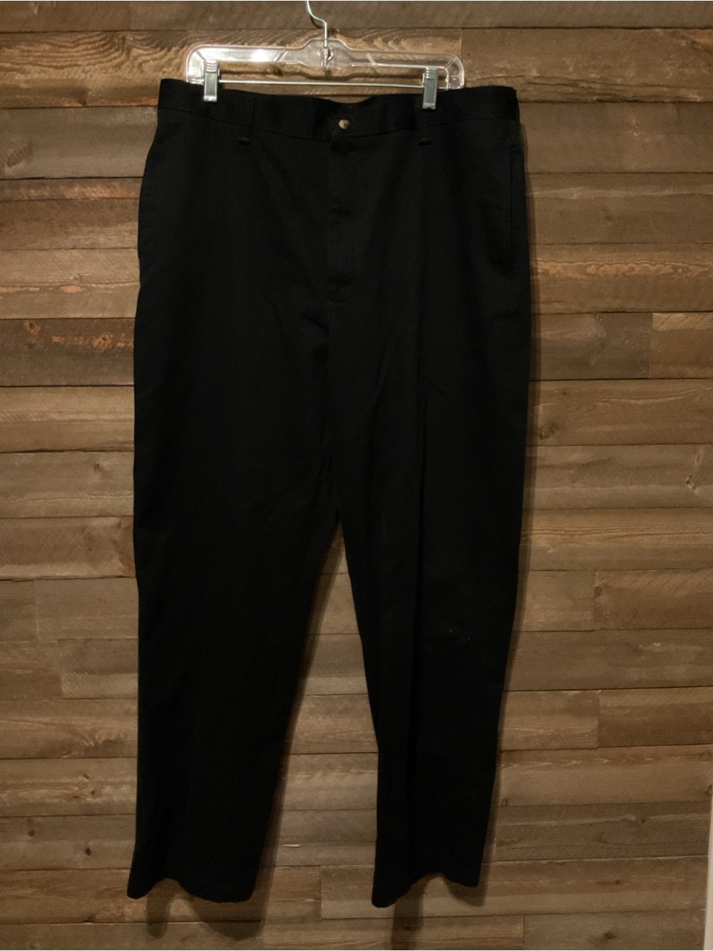 Wrangler Khakis Flat Front Black Pants Men’s Size 38x32